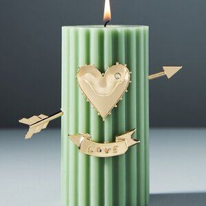 NWT ANTHROPOLOGIE Candle Charms NEW Love Heart Crystal Arrow Gift Gold